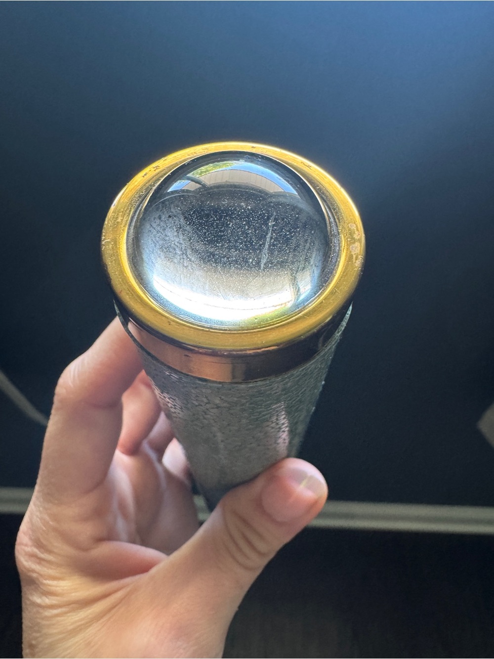 Vintage Brass Kaleidoscope with Seafoam Shagreen Finish | Mid Century - Picture 3 of 10